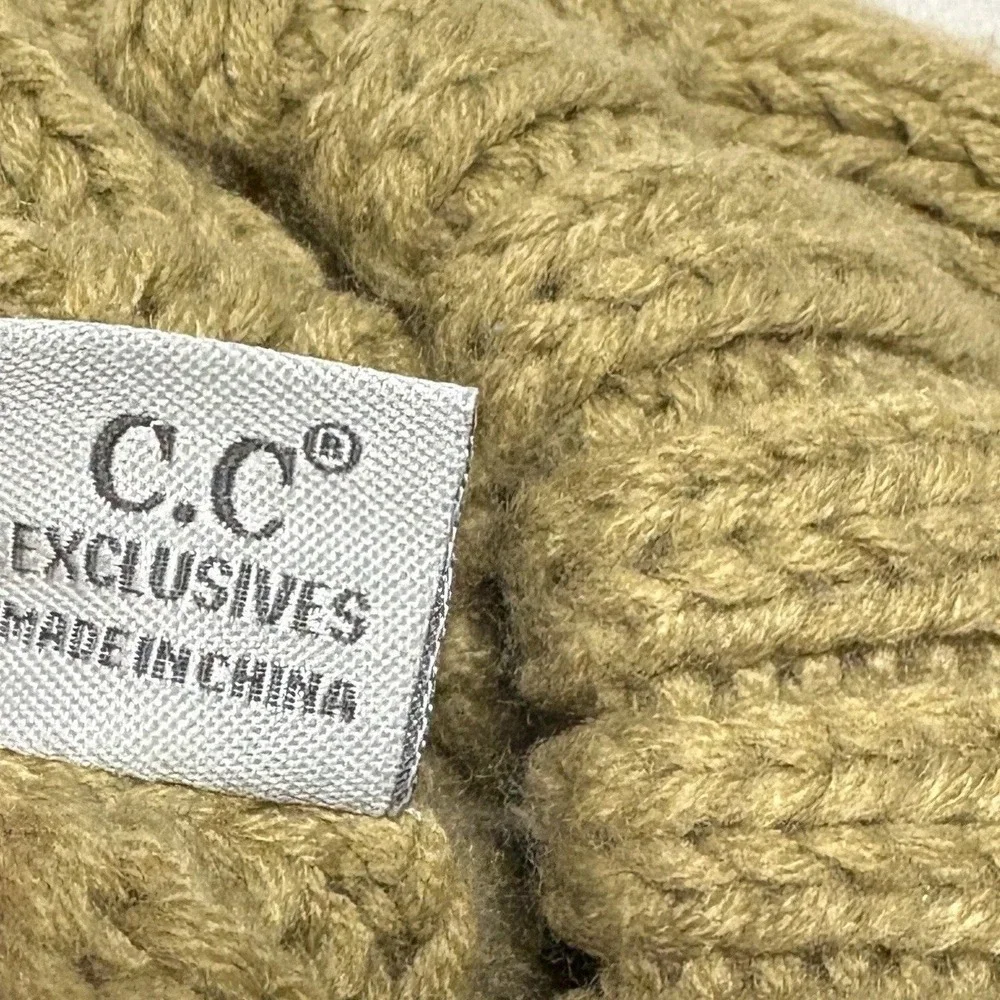 Lot‎ (3) CC Beanies Knit Hats Black Mint Tan Ski Snow Winter Chunky